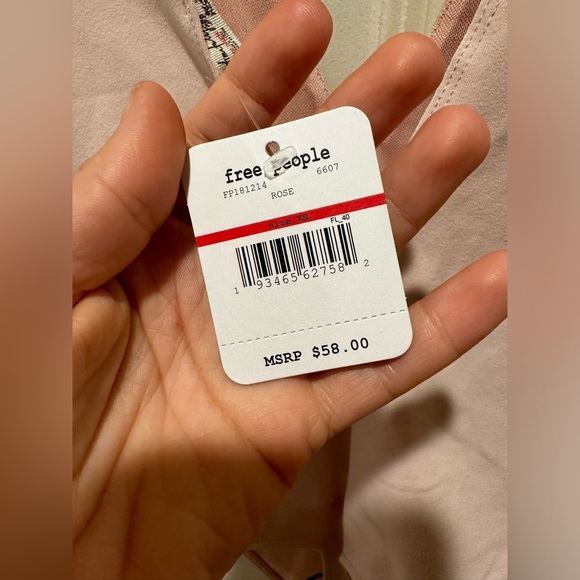 NWT Free People Body Keep It Slick Bodysuit in Rose , size XS - Picture 2 of 9